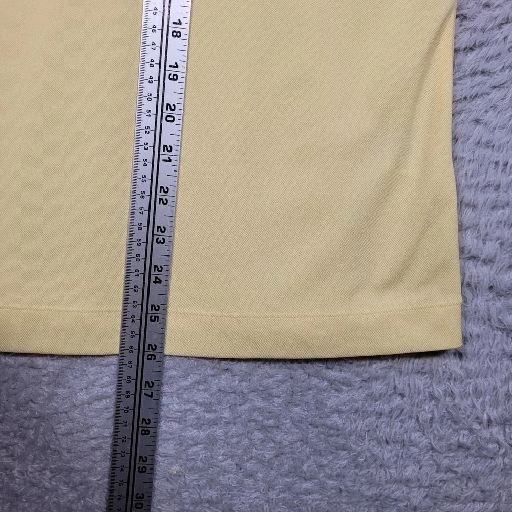 Nike Golf‎ Polo Shirt Womens Large Yellow  V Neck Dri-FIT Woodchuck Hard Cider